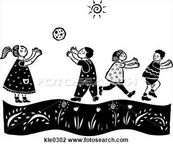 Kids Playing Outside Clipart Black And White Images   Pictures   Becuo