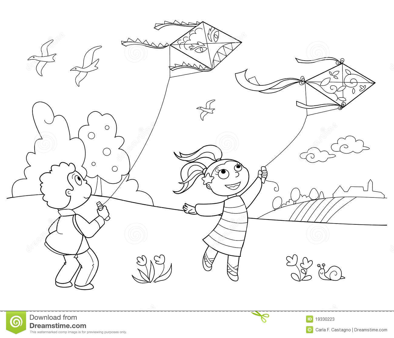 Kids Playing Outside Clipart Black And White Images   Pictures   Becuo