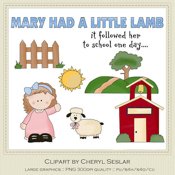 Mary Had A Little Lamb Clipart By Cheryl Seslar