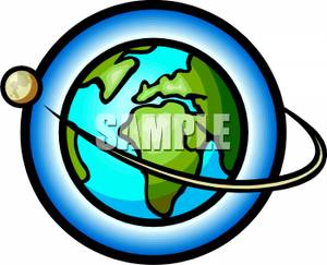 Moon In The Earth S Orbit   Royalty Free Clipart Picture
