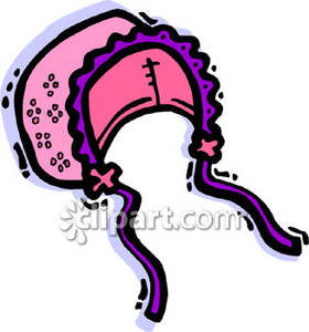Pink Baby Bonnet Royalty Free Clipart Picture