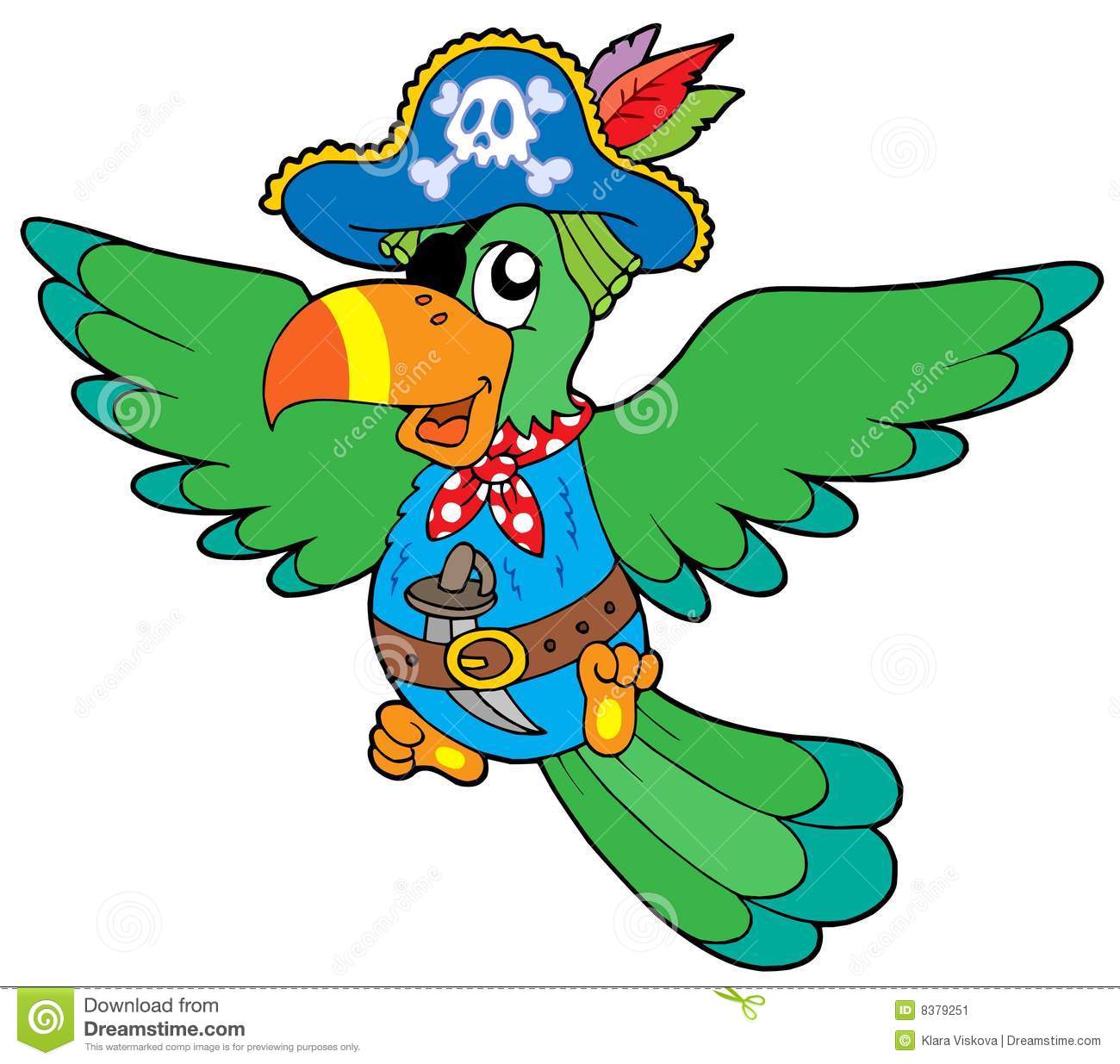 Pirate De Perroquet De Vol Image Stock   Image  8379251