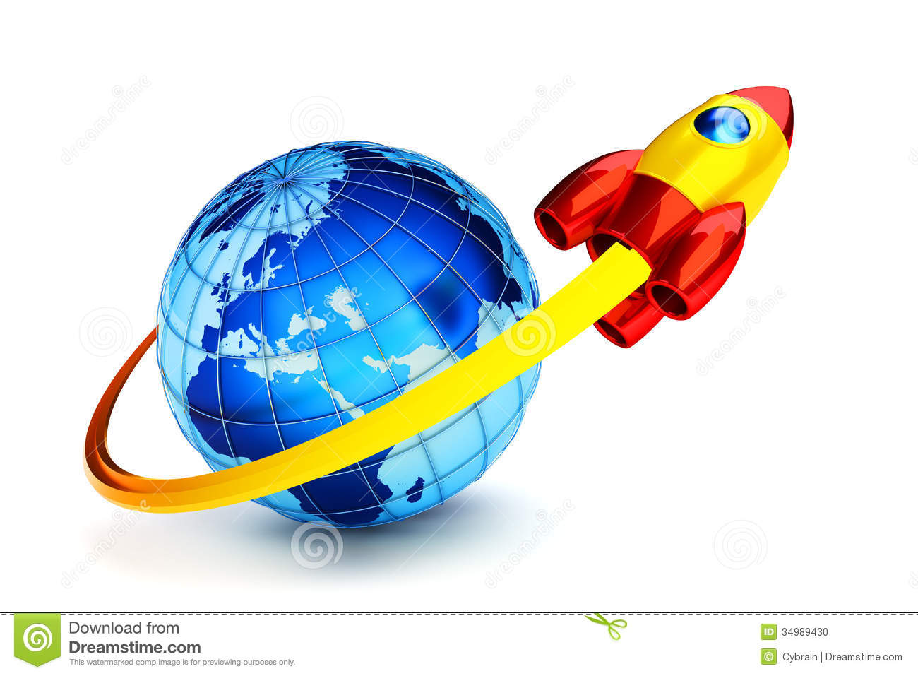 Placing The Spaceship Into A Earth Orbit  Rocket S Stock Photo   Image