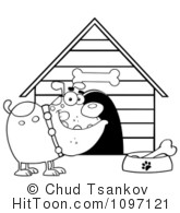 Playing Outside Clipart Black And White Black And White Bulldog With A