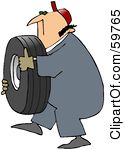 Royalty Free Rf Clipart Illustration Of A Mechanic Carrying A Heavy