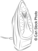 Sketched Clothes Iron Clipart Vector