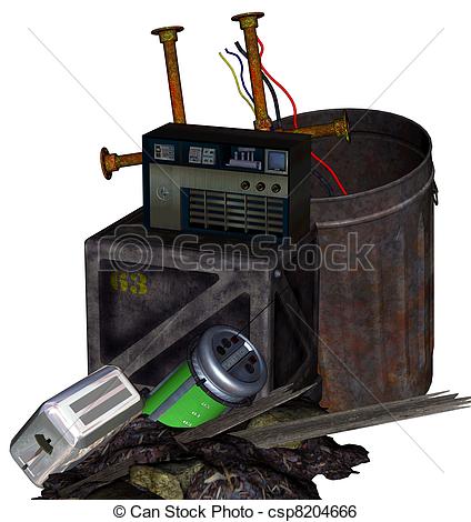 Stock Illustration Of Pile Of Junk   A Pile Of Rubbish Sits Amid