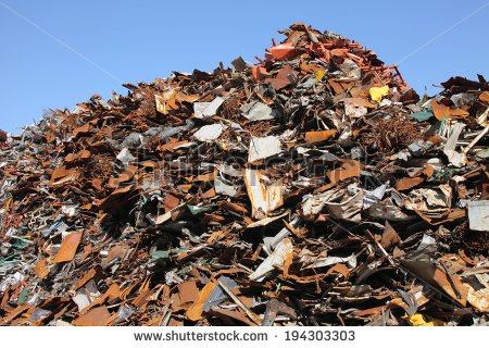 Stock Photo A Big Pile Of Junk And A Clear Blue Sky 194303303 Jpg