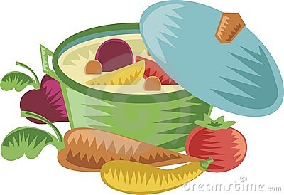 Woodcut Soup Stew Pot Sliced Vegetables Stock Image   Image  12022041