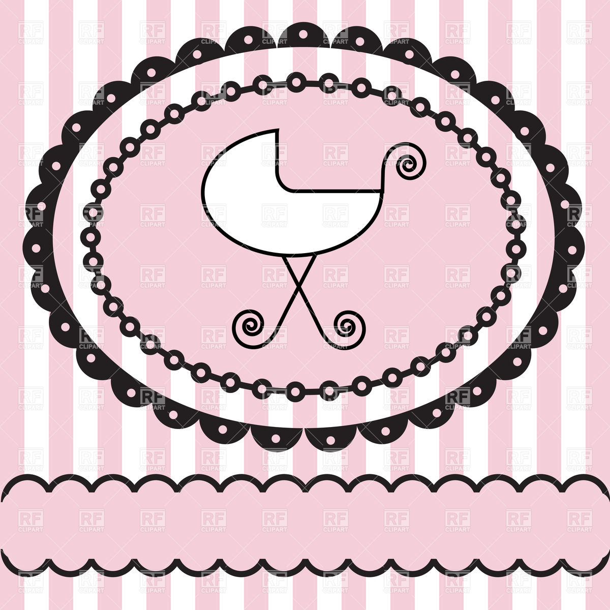 Background  Vintage Baby Girl Arrival Announcement Born Card Vector
