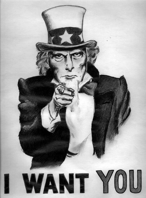 Black And White Uncle Sam   