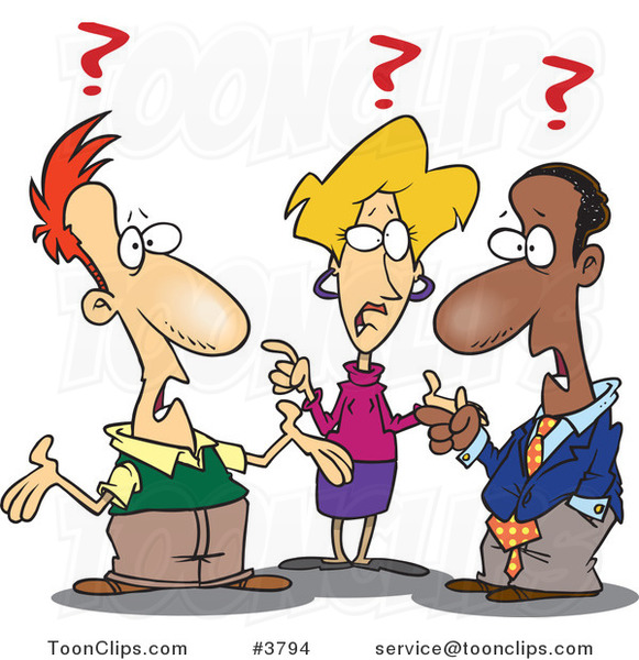 Cartoon Group Of Confused Business People  3794 By Ron Leishman