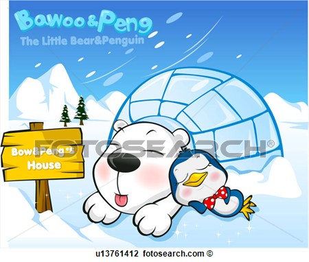 Clip Art   Bawoo Penguin Polar Bear Character Winter Peng Bear