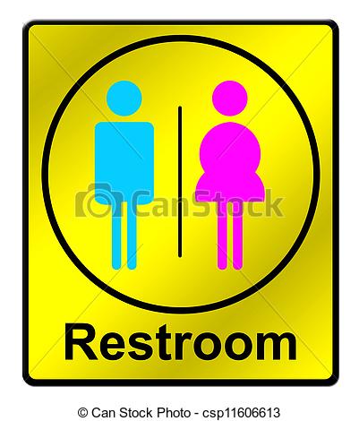 Clipart Of Restroom Sign On White Background Csp11606613   Search Clip    