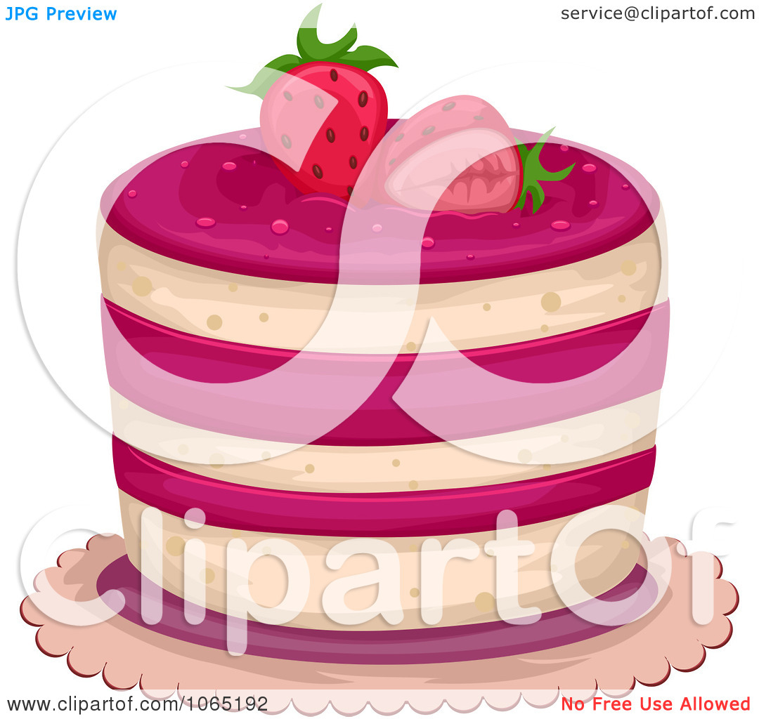 Clipart Strawberry Cake   Royalty Free Vector Illustration By Bnp