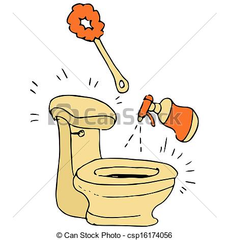 Clipart Vector Of Toilet Cleaning Supplies   An Image Of A Toilet