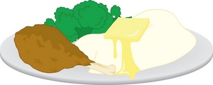 Food Clipart Image   Plate Of Fried Chicken And Mashed Potatoes