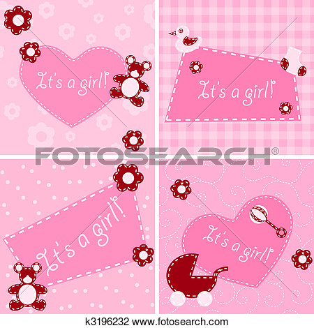 Four Designs For Birth Announcement Cards Baby Showers Etc  Graphics