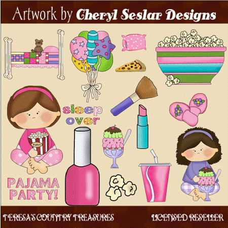Girls Clipart Pajama Party Clipart Girls Clipart Product 20 26