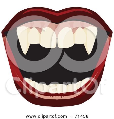 Rf  Clipart Illustration Of An Open Mount With Red Lips And Fangs