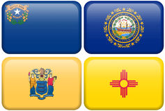 State Flags  Nevada New Hampshire New Jersey Nm Stock Images