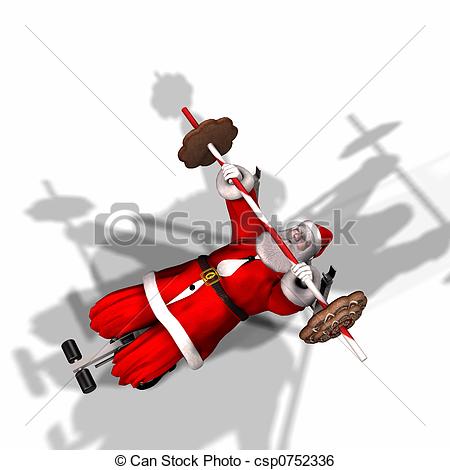 Stock Illustration Of Santa Fitness 3   Santa Working Out By Lifting