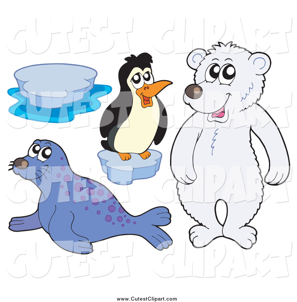 Vector Clip Art Of Ice A Penguin Polar Bear And Seal By Visekart