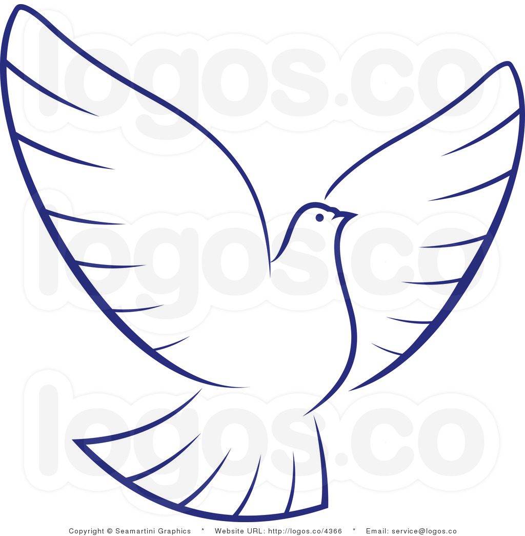 White Dove Clipart Royalty Free White Dove With Blue Outline Logo By