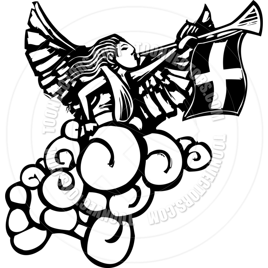 Angel Gabriel Blowing Trumpet By Xochicalco   Toon Vectors Eps  28451