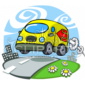 Cartoon Delivery Van Clipart