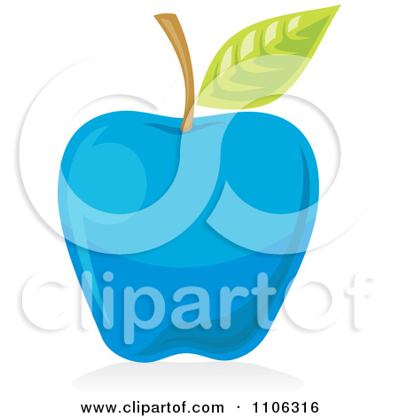 Clipart Blue Apple Icon   Royalty Free Vector Illustration By Any