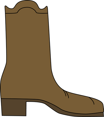 Cowboy Boot Clip Art Image   Single Brown Cowboy Boot