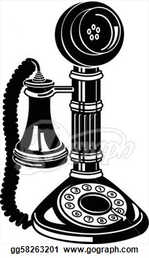 Eps Vector   Antique Telephone Or Phone Clip Art  Stock Clipart