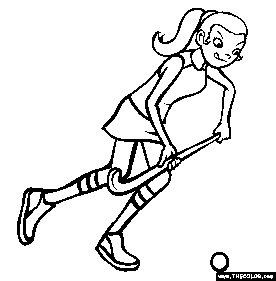 Field Hockey Coloring Page   Free Field Hockey Online Coloring