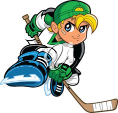 Free Clipart Image Of A Boy Playing Hockey More Blk Hair Clipart