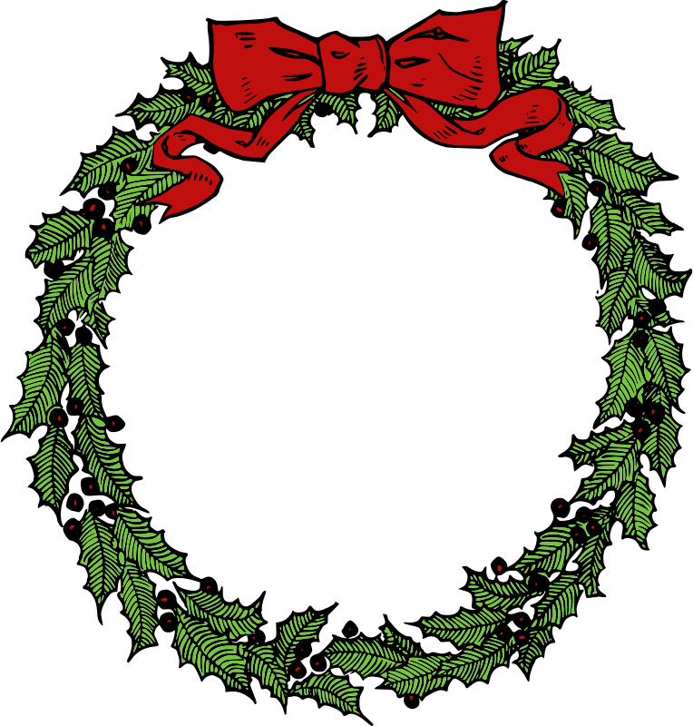 Free Vintage Christmas Wreath Clip Art