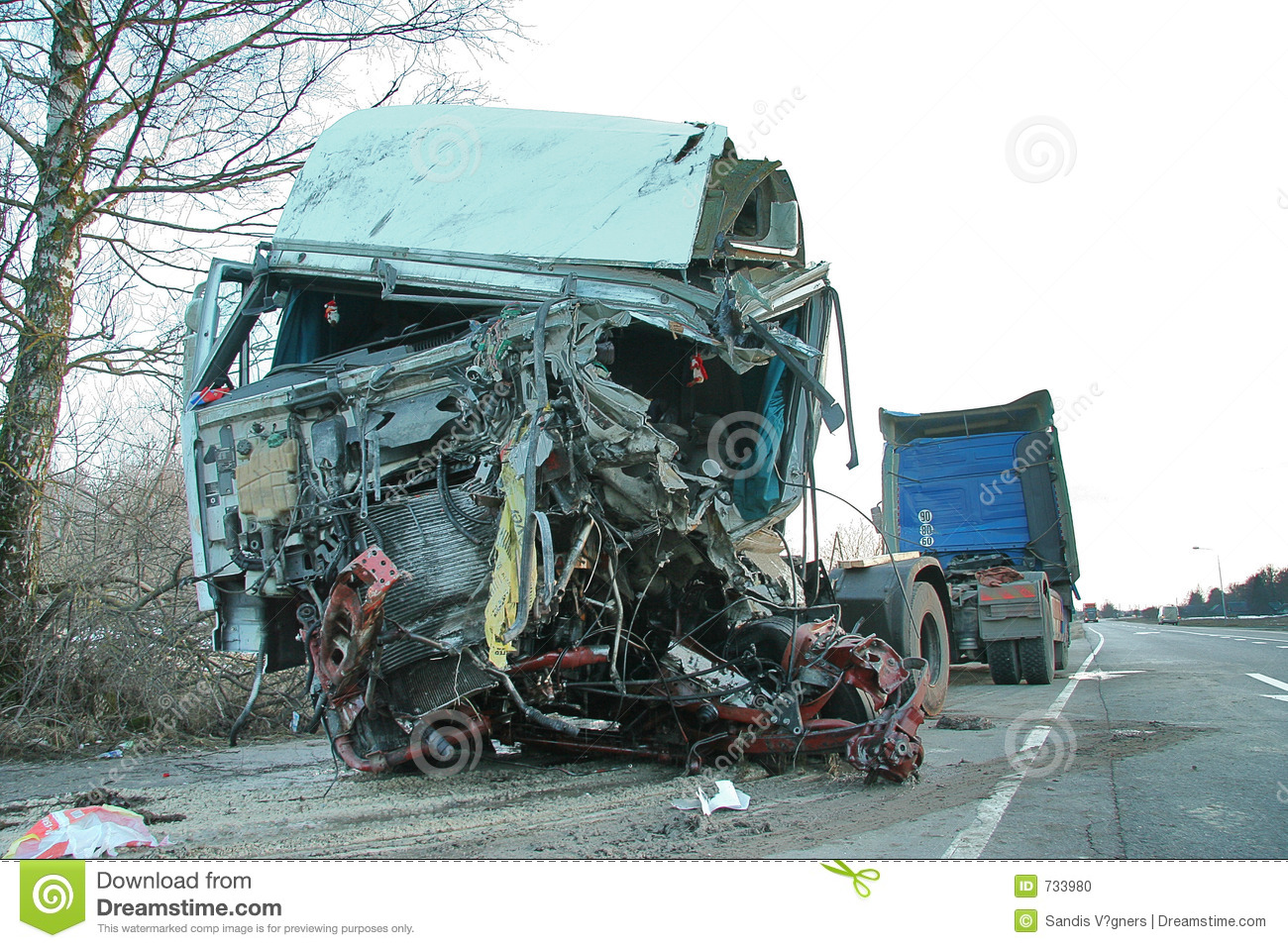 Hard Truck Crash Stock Photo   Image  733980