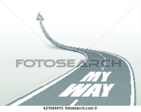My Way Words On Highway Road View Large Clip Art Graphic