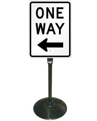 One Way Left Arrow Sign   Post Kit Sku   K 1821 Kit