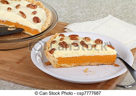 Picture Of Slice Of Pumpkin Pie   Pumpkin Cheesecake Pie With Pecans    
