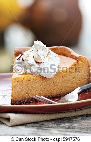 Pumpkin Cheesecake Pie With Whipped Cream   Csp15947576