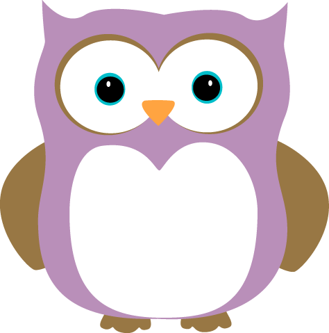 Purple And Brown Owl Clip Art Image   Purple Owl With Orange Feet And