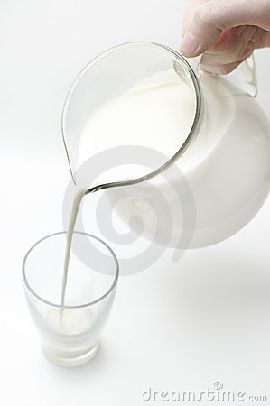 Stock Images  Man Hand Flowing Milk From Jar