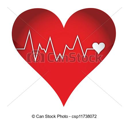 Vectors Illustration Of Lifeline Heart Illustration Design Over A
