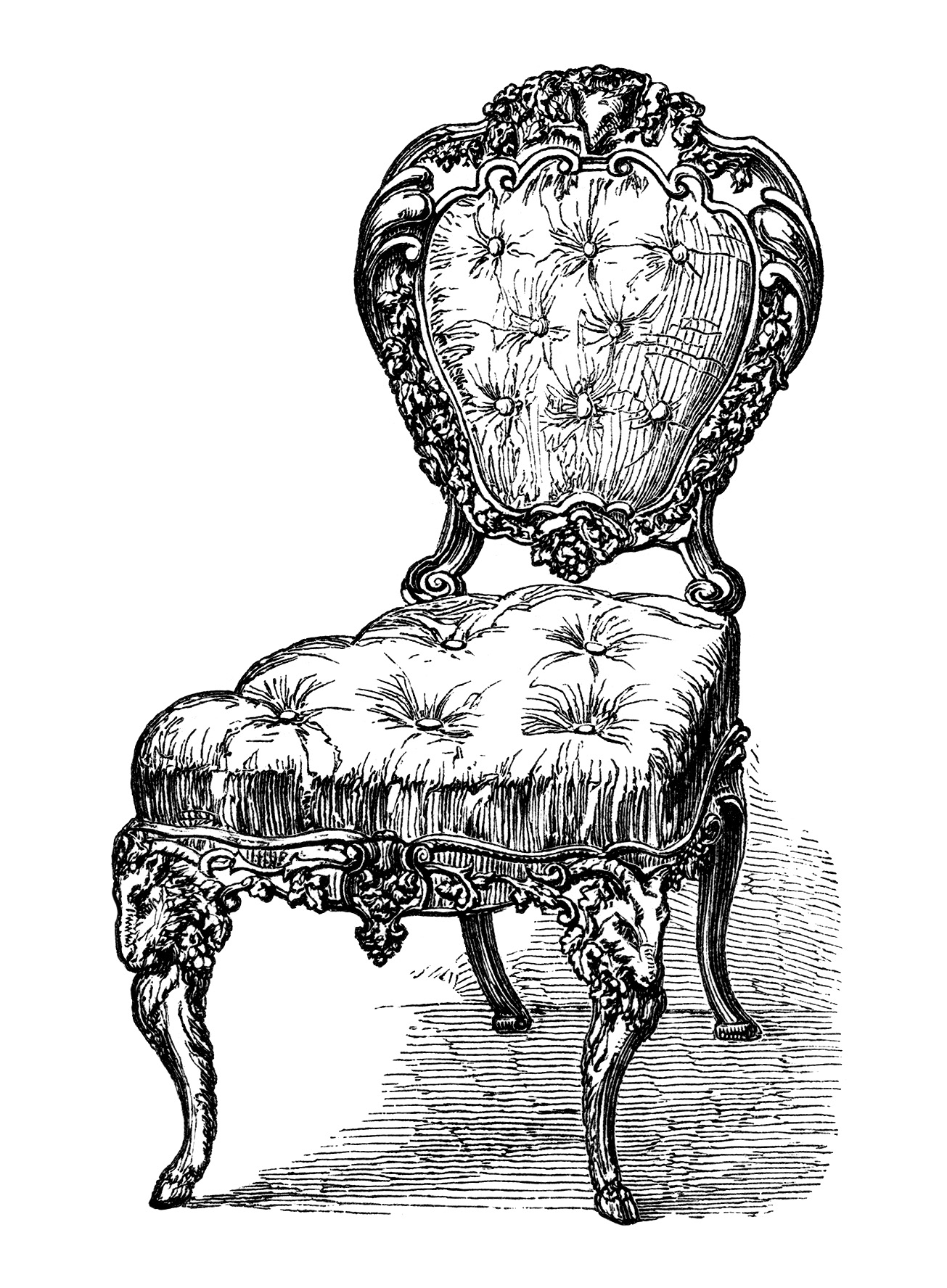 Vintage Chair Clip Art Black And White Clipart Antique Chair    