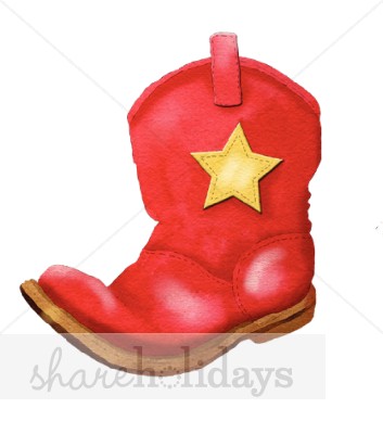 Western Red Boot Clipart   Party Clipart   Backgrounds
