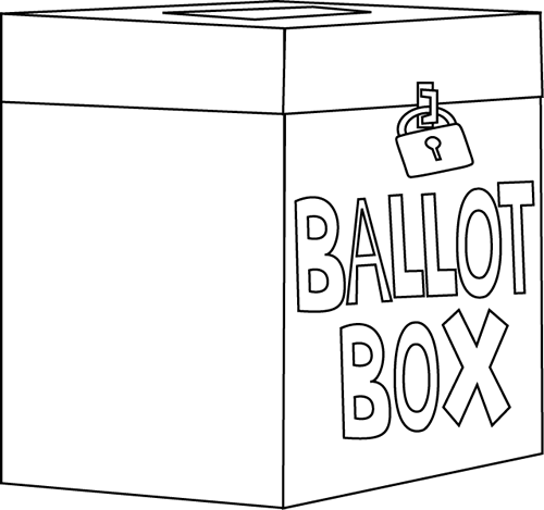 Ballot Box Clip Art Image   Black And White Outline Of A Ballot Box