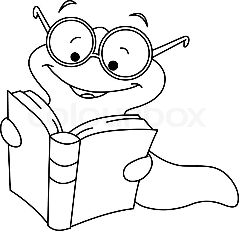 Book Worm Clip Art Black And White