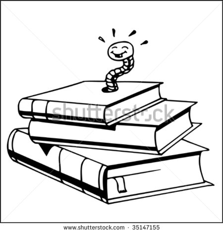 Bookworm Clipart Black And White Bookworm   Stock Vector
