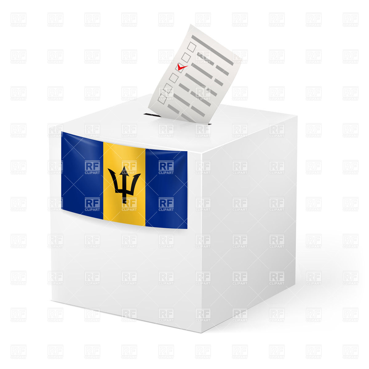 Box With Voting Paper Objects Download Royalty Free Vector Clip Art